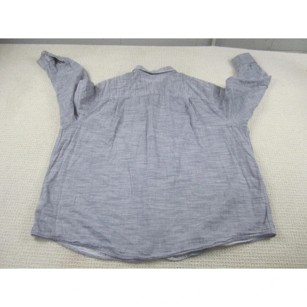 True Nation Shirt Mens 4XLT Gray Button Down Long Sleeve Big & Tall Cotton‎ Slub - Picture 5 of 8